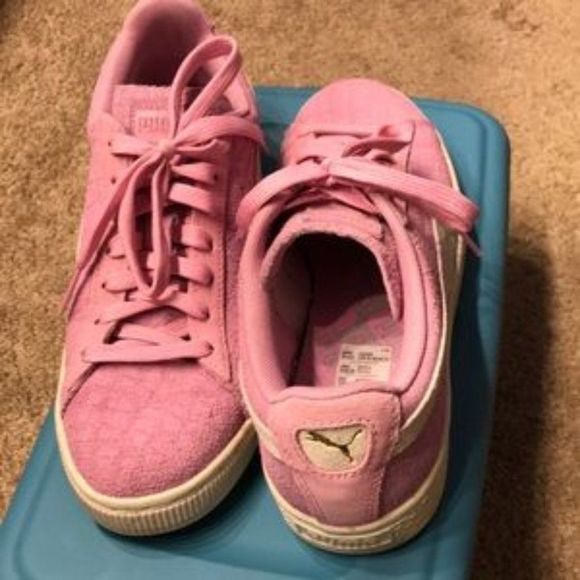 PUMA Pink suede/alligator embossed Sneakers - Picture 3 of 8